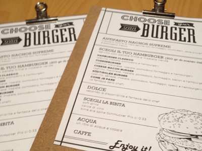 Burger menu corporate hamburger menu process restaurant typography