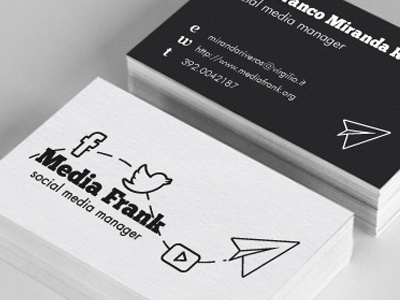 Media Frank business card corporate facebbok identity manager media minimal paper plan social twitter youtube