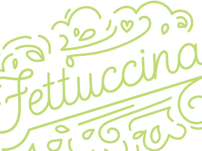 Fettuccina brand cooking corporate identity handlettering illustration italy lettering logo restaurant script vector wip