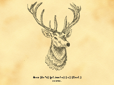 Cervone deer illustration ink paper pointillism
