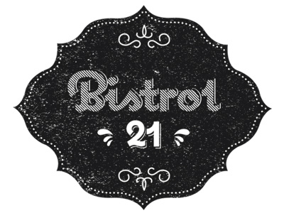 Bistrot21 biological bistrot chic culinary art culinary asrt logo restaurant retro shabby vintage