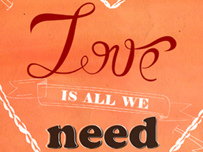 Love is all we need amore black handlettering illustration love need poster red valentines day white