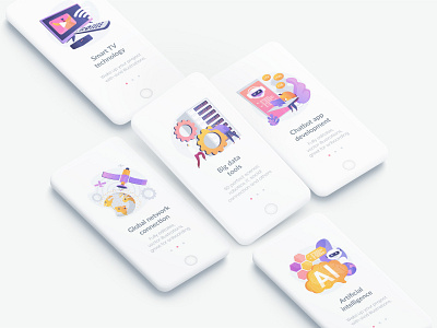 Technology illustration kit bundle concept illustration onboarding onboarding screens robotics technology ui design ui kit uiux vector illustration