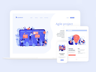 IT illustrations for all kinds of screens concept illustration landing page ui ui design ui elements uikits vector visual storytelling