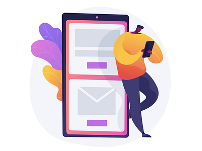 Mobile messaging animated concept 4k animated animation concept design illustraion illustration ui ui elements uikits uiux vector web