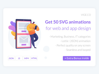 SVG animation set for web and app design