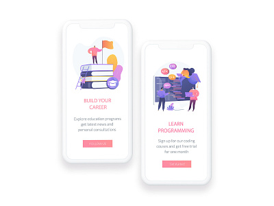 Vector illustrations for education apps app design app development concept graphic design illustration metaphor storytelling ui elements uikits uiux vector web design