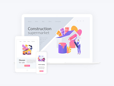 Construction illustration bundle concept concept illustration illustration landing page metaphor ui ui elements uiux ux vector