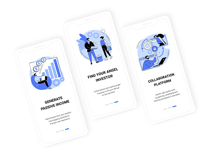 Blue Ink collection. Business. app app design business collaboration concept illustration investment minimal start up startup ui ui element uiux vector