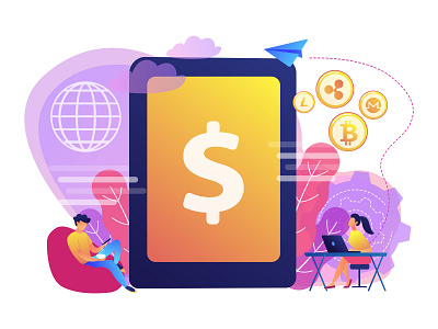 Digital currency concept illustration