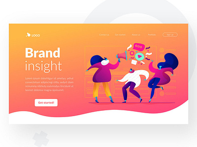 brand insight landing page branding communication concept graphic design illustration metaphor narrative storytelling ui uidesign uiux vector