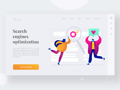 Search engine optimization landing page adobe illustrator communication concept graphic design illustration landing page landing page design seo storytelling ui vector