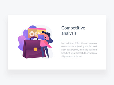 Competitive analysis concept illustration. Landing page example.