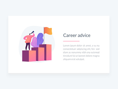 Career advice metaphor vector illustration. UI example.