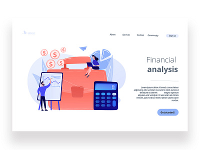 Financial analysis concept. Organic Coral vector collection.