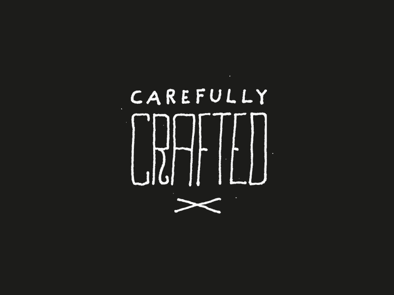 Carefully Crafted drawn gear hand illustration jambox shred typography