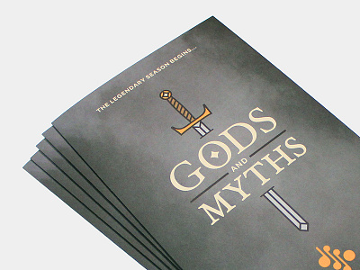 Gods & Myths Brochure brand brochure design dsso gods graphic identity myths print sword thick lines