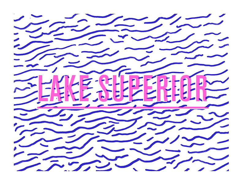 Lake Superior abstract design graphic illustration lake superior typography underline waves