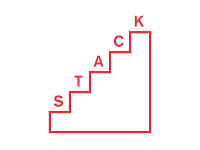 S T A C K design graphic identity logo stack staircase