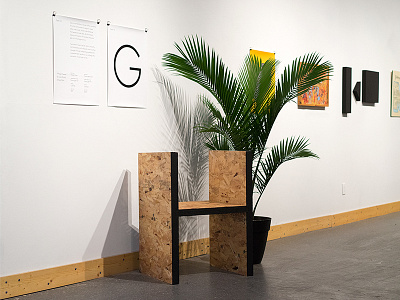 Types—16 art show chair design exhibit fine art futura graphic letters osb palm type typography
