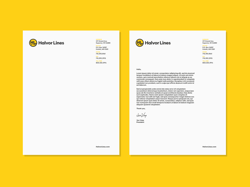 Halvor Letterhead brand design graphic identity letterhead print stationery