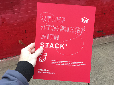 Stack Holiday Poster christmas design graphic illustration poster print screen printing stack stockings xmas