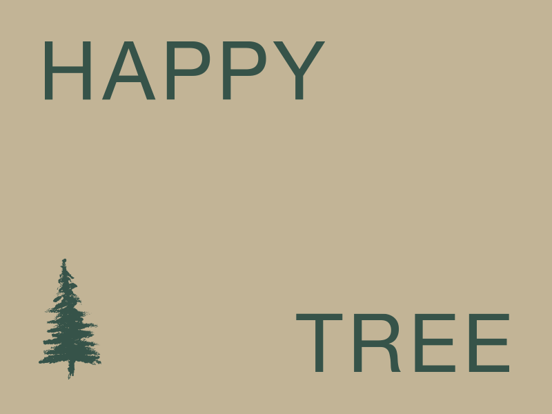 Happy Tree Reject 2 brand design gif graphic helvetica identity logo mark northwoods stationery tree video production
