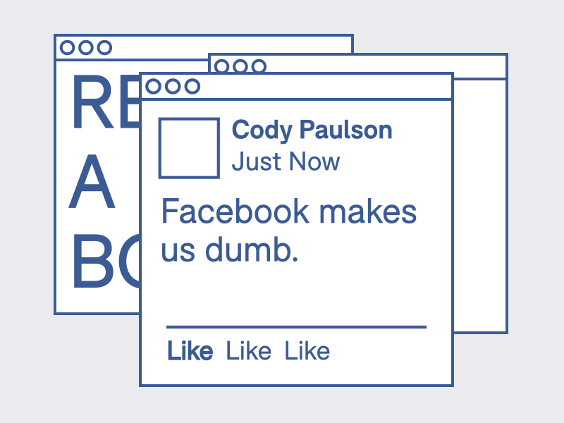 Dumb design dumb facebook graphic illustration pop up windows