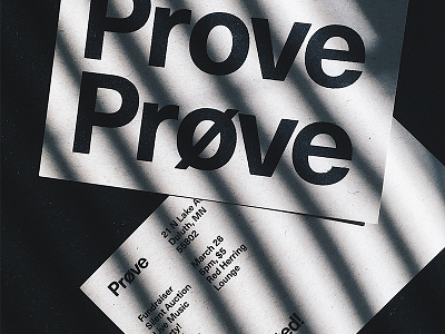 Prøve Postcards brand design graphic identity invite layout postcard print prove screen printing