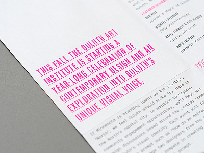 Design: DLH Snippet design graphic layout poster print type typography underline