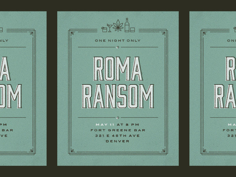 Roma Ransom art deco band bar design flyer folk graphic handbill music poster venue