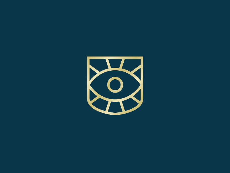 Vision Protection brand design eye graphic icon identity logo mark shield