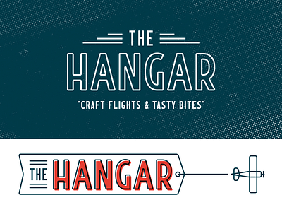 The Hangar 1.8 airplane badge badges brand brand identity design graphic graphic design hangar identity logo logos word mark word marks