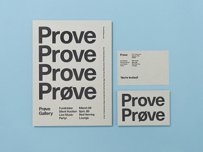 Prove Fundraiser gallery minimal post card poster posters print prove screen print screen printing type typography