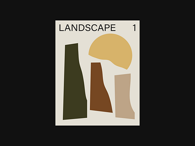 Montana Landscape 1 collage color composition design flat form graphic illustration landscape layout montana poster print shape type typography