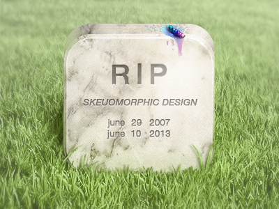 R.I.P :) design icon ios rip skeuomorphic