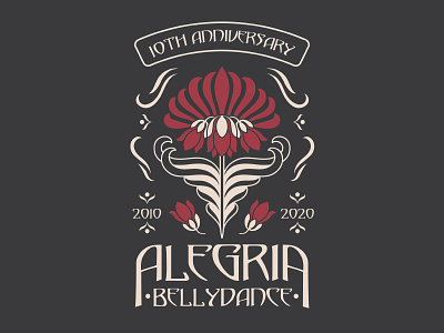 Alegria Bellydance 10 Year Anniversary Design art nouveau bellydance
