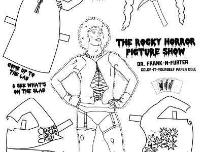 Rocky Horror Paper Doll adult coloring adult coloring book coloring book cult film frank n furter halloween midnight movie midnight movies paper dol rocky horror the rocky horror picture show tim curry