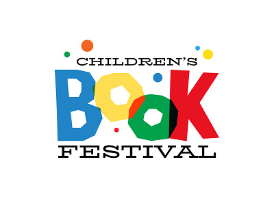 WIP Children's Book Festival Logo block letters book festival child-like children kids logo primary colors whimsical whimsy
