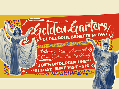 Golden Garters Burlesque Show burlesque burlesque artwork burlesque poster retro retro poster rockabilly vintage