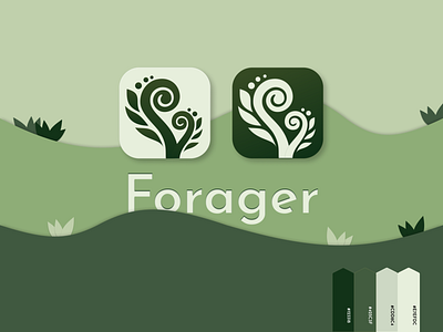 Daily UI #005 - App Icon 005 appicon cutout dailyui dailyui005 fern forage foraging foragingapp illustration outdoors ui