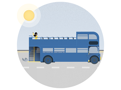 Flat Illustration of Tour Bus bus design flat illustration material texture tour