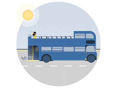 Flat Illustration of Tour Bus