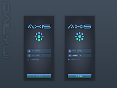 AXIS Login UI daily ui dailyui dark app dark ui login login form scifi typography ui ui challenge ui design visual design