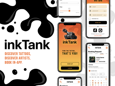 inkTank Tattoo App UI/UX Design