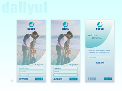 SDCCU Register Redesign UI bank app banking bankingapp daily ui daily ui challenge dailyui finance finance app graphic design redesign san diego ui ui design visual design