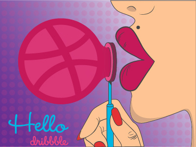 Hello Dribble design dribbble first shot hello dribble illustration shot vector