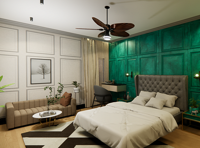 Bed Room Interior Design(3D) 3d blender graphic design interior design sketch up pro