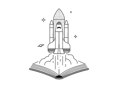 Blast Off art book design drawing graphic design illustration reading space spaceship