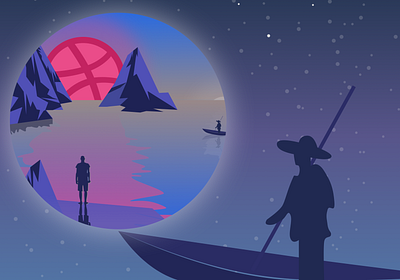 Good Morning Dribbble hello dribbble sketch sunrise tranquil